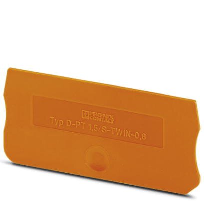 Phoenix Contact Terminal Block End Cover; D-PT 1.5/S-TWIN-0.8 OG; 0.8mm Width; Orange